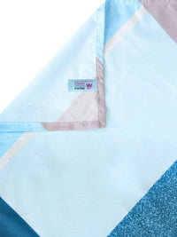 Myntra Elegant Homes Blue Geometric Polycotton 300 TC King Fine Bedsheet with 2 Pillow Covers-98 x 87 inches