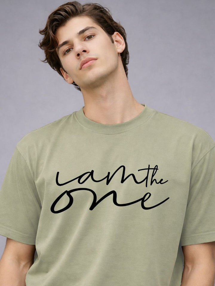 Baju-T Lengan Drop-Bahu Bercetak ADRO Lelaki