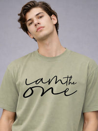 Baju-T Lengan Drop-Bahu Bercetak ADRO Lelaki