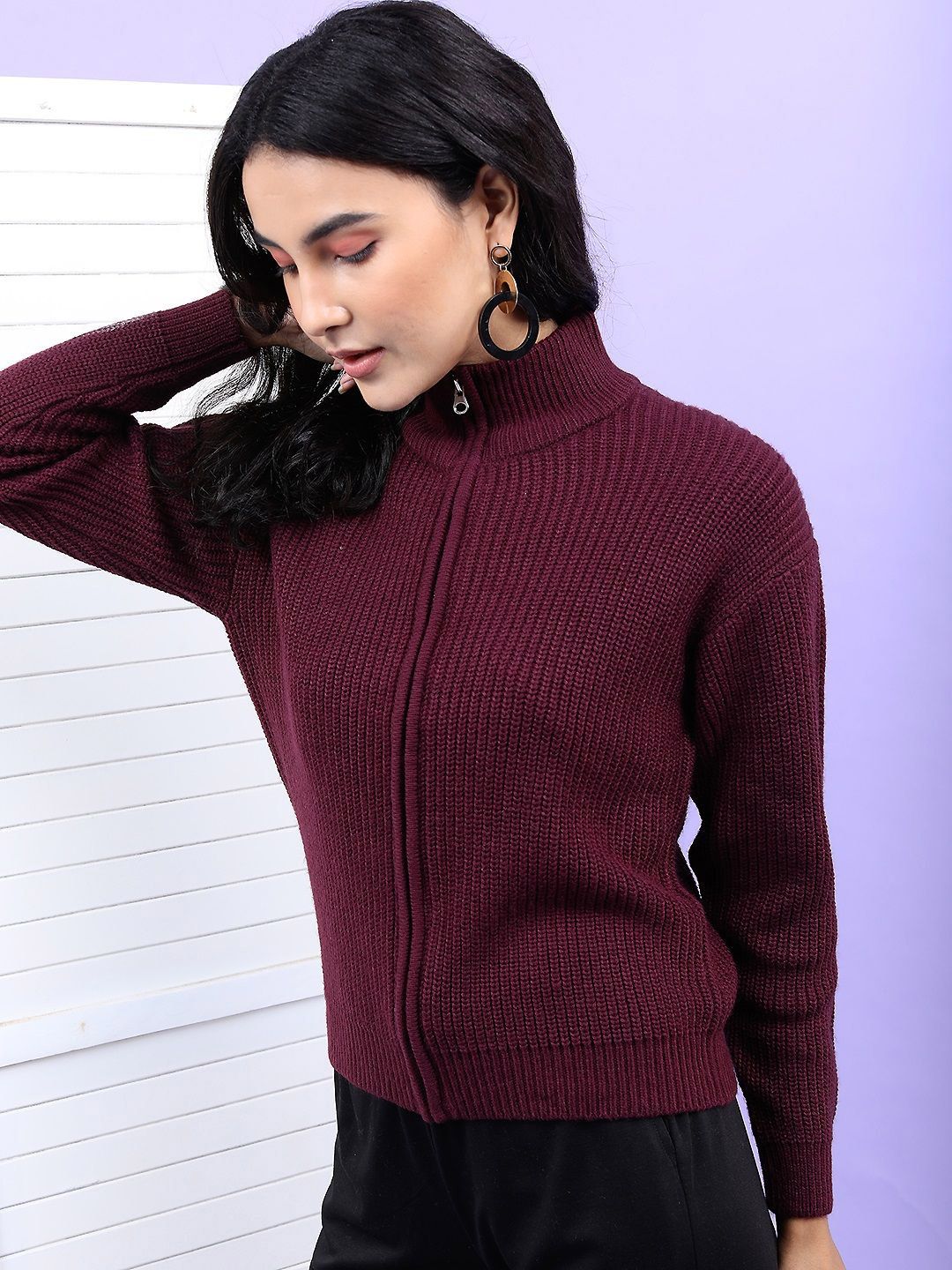 Tokyo Talkies Women Cable Knit Pullover