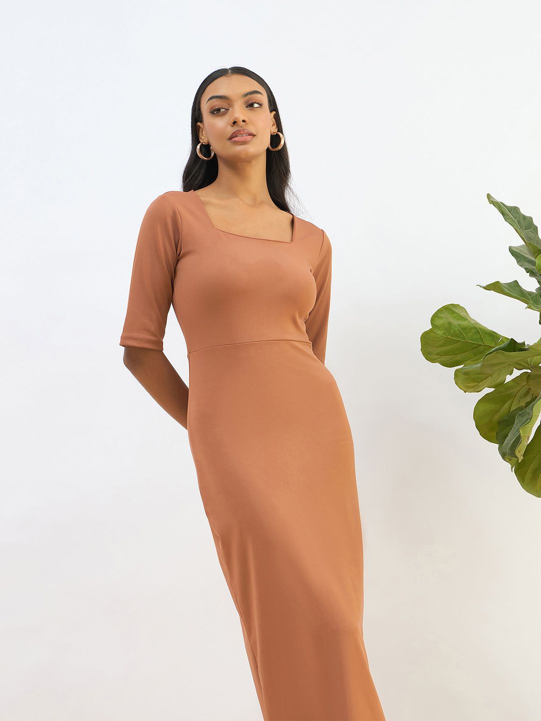 SASSAFRAS BASICS Bodycon Midi Dress