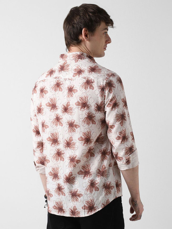 VASTRADO Men Classic Slim Fit Floral Opaque Printed Casual Shirt