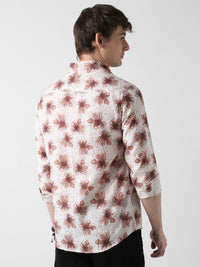 VASTRADO Men Classic Slim Fit Floral Opaque Printed Casual Shirt