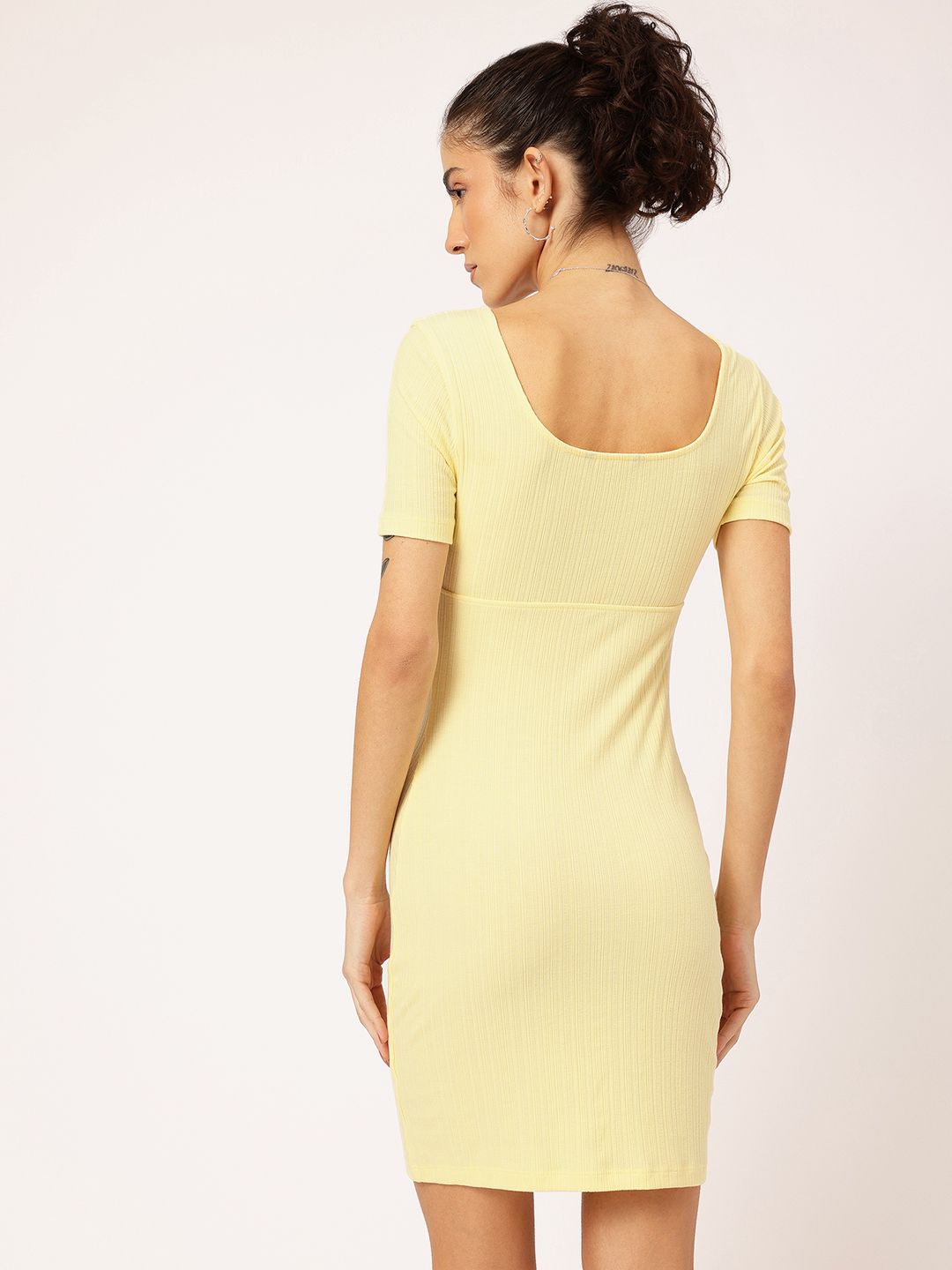DressBerry Lace Up Detail Ribbed Bodycon Dress