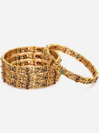 Set PANASH 4 24 CT Bersalut Emas AD Gelang Boleh Laras Bertampal Batu