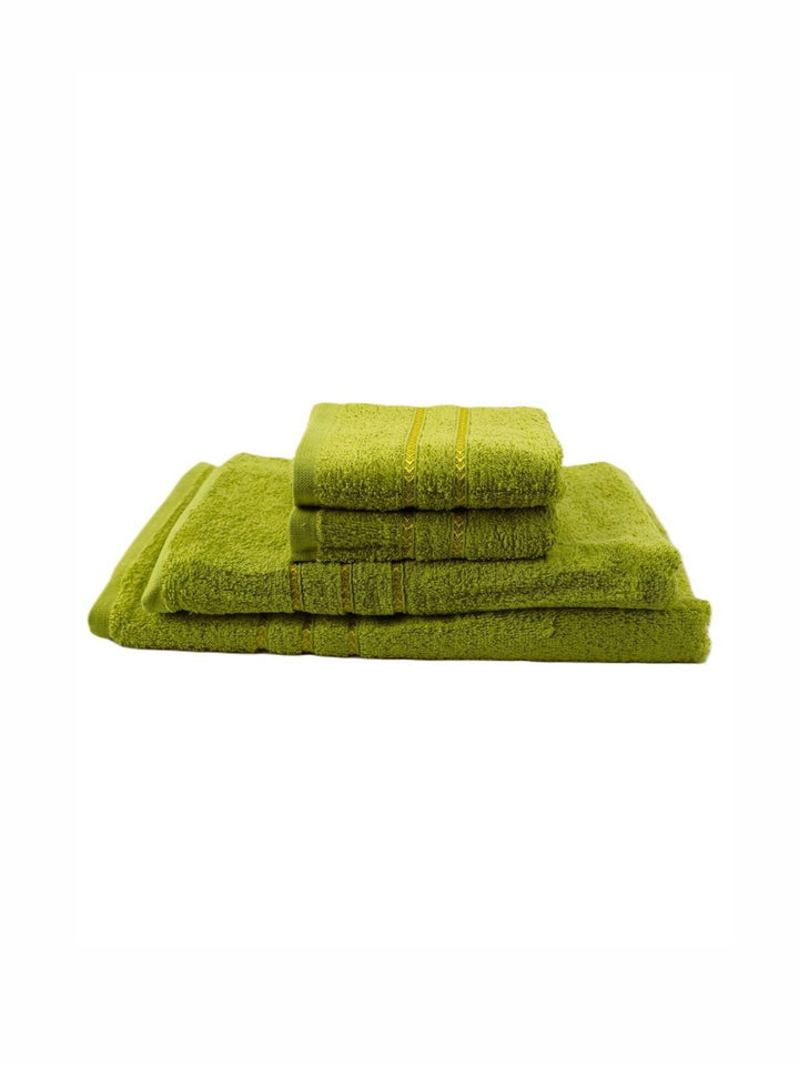 BOMBAY DYEING Lime Green 4 Piece Cotton 400 GSM Towel Set