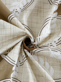 KLOTTHE Beige Geometric 400 TC King Bedsheet with 2 Pillow Covers
