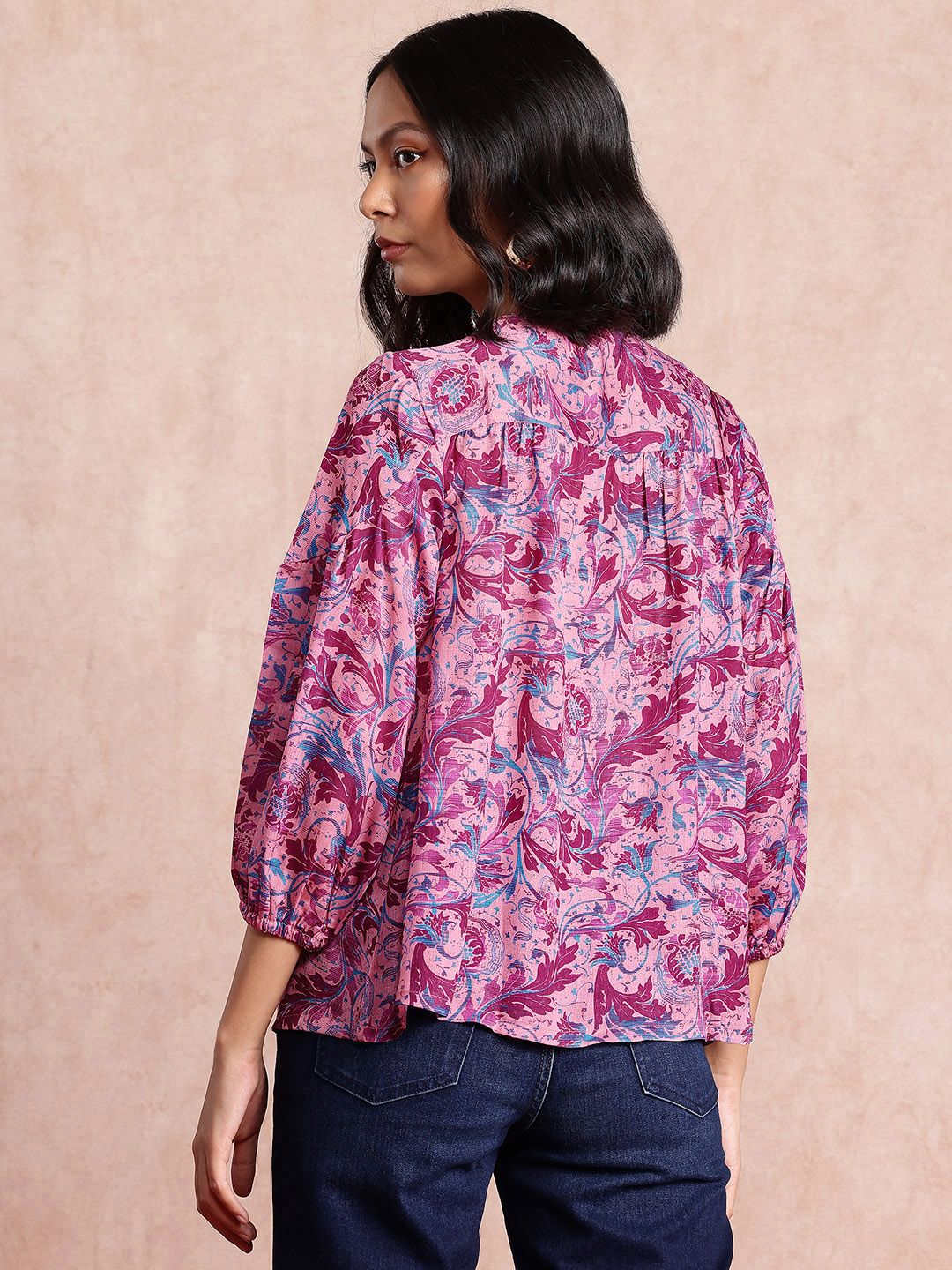 all about you Floral Printed Puff Sleeve Top
