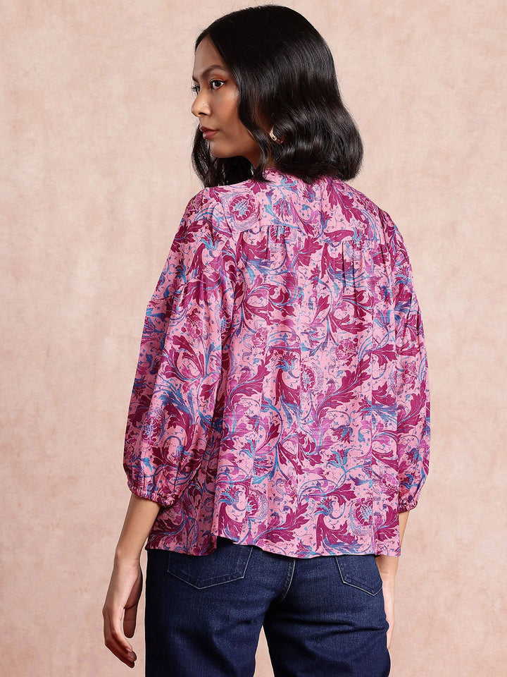all about you Floral Printed Puff Sleeve Top