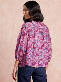 all about you Floral Printed Puff Sleeve Top