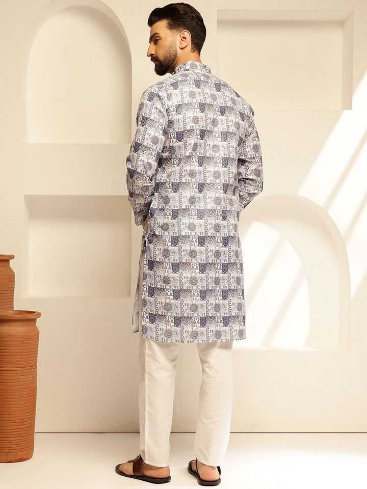 SOJANYA Motif Etnik Printed Cotton Straight Kurta