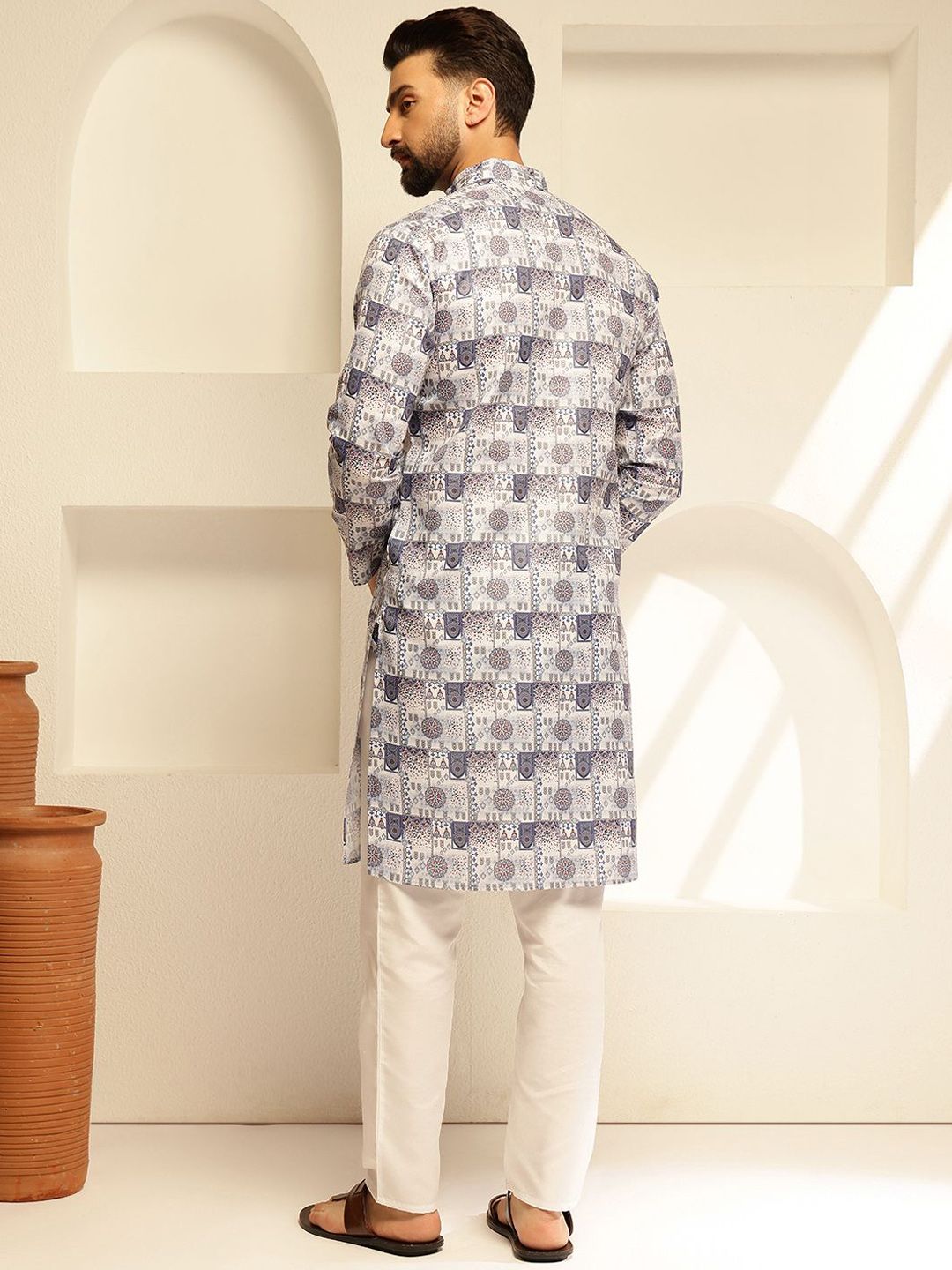 SOJANYA Motif Etnik Printed Cotton Straight Kurta