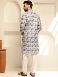 SOJANYA Motif Etnik Printed Cotton Straight Kurta