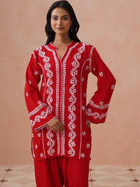 House of Chikankari Women Regular Chikankari Kurta with Trousers