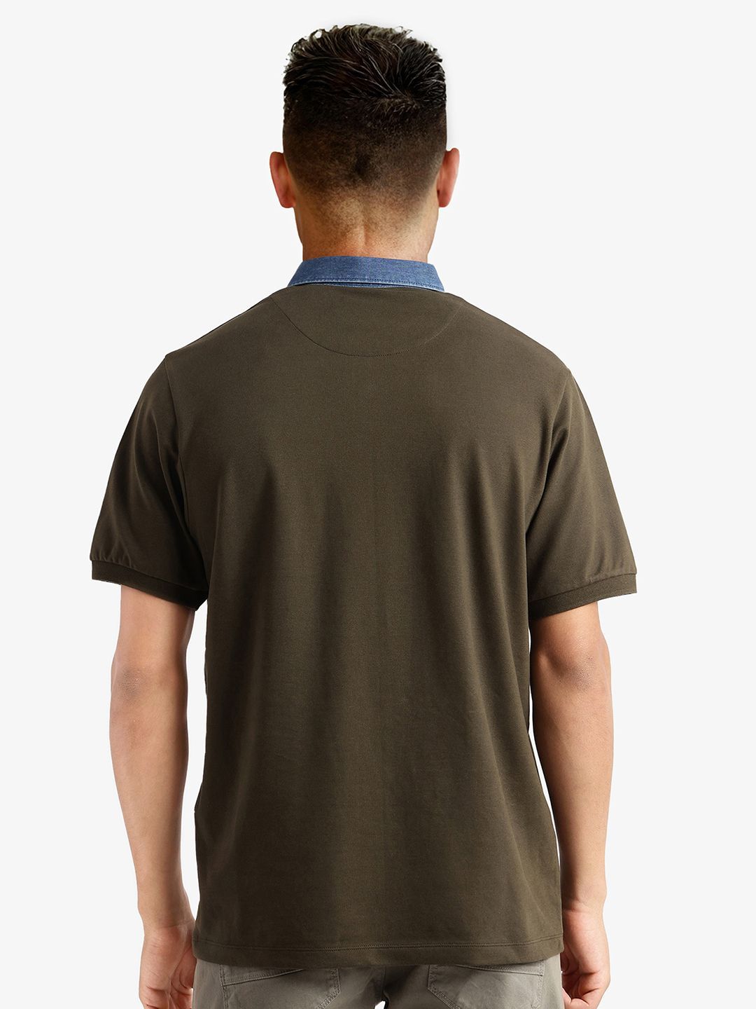 RARE RABBIT Men Solid Polo Collar Cotton T-shirt