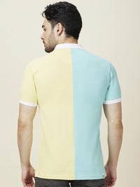 Being Human Men Colourblocked Polo Collar Slim Fit T-shirt