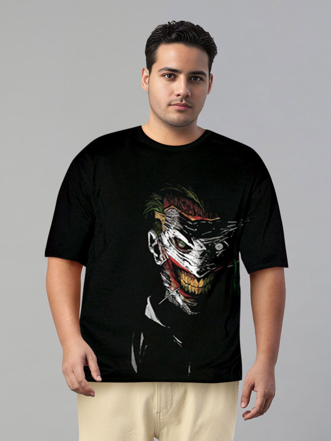 Bewakoof Black DC Comics Graphic Printed Pure Cotton Oversized T-shirt