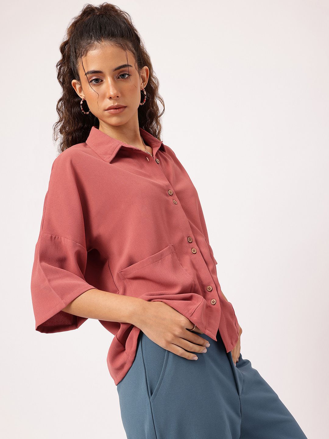 DressBerry Drop Sleeve Relaxed Shirt