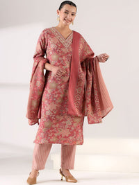 Mamicha Women Floral Printed Regular Thread Work Kurta with Trousers & With Dupatta