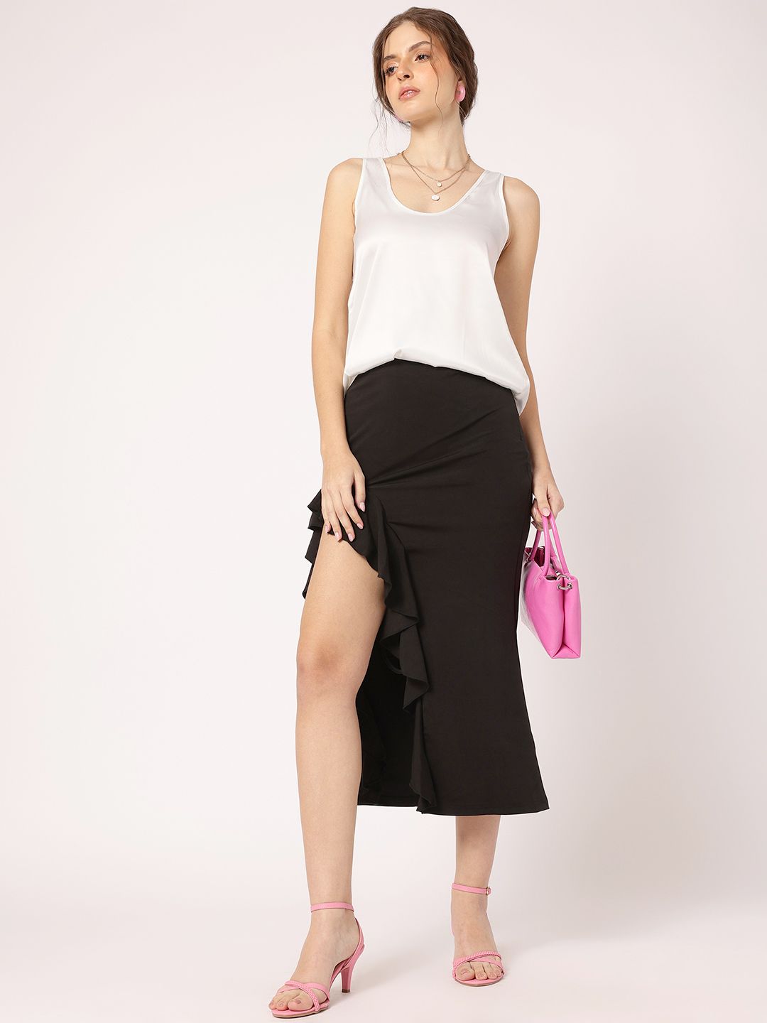 DressBerry Satin Glam Longline Top