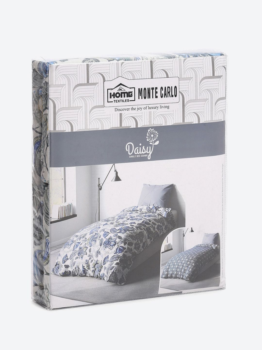 Monte Carlo Blue & White Floral Mild Winter 150 GSM Single Bed Dohar