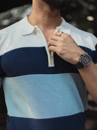 Powerlook Men Striped Polo Collar T-shirt