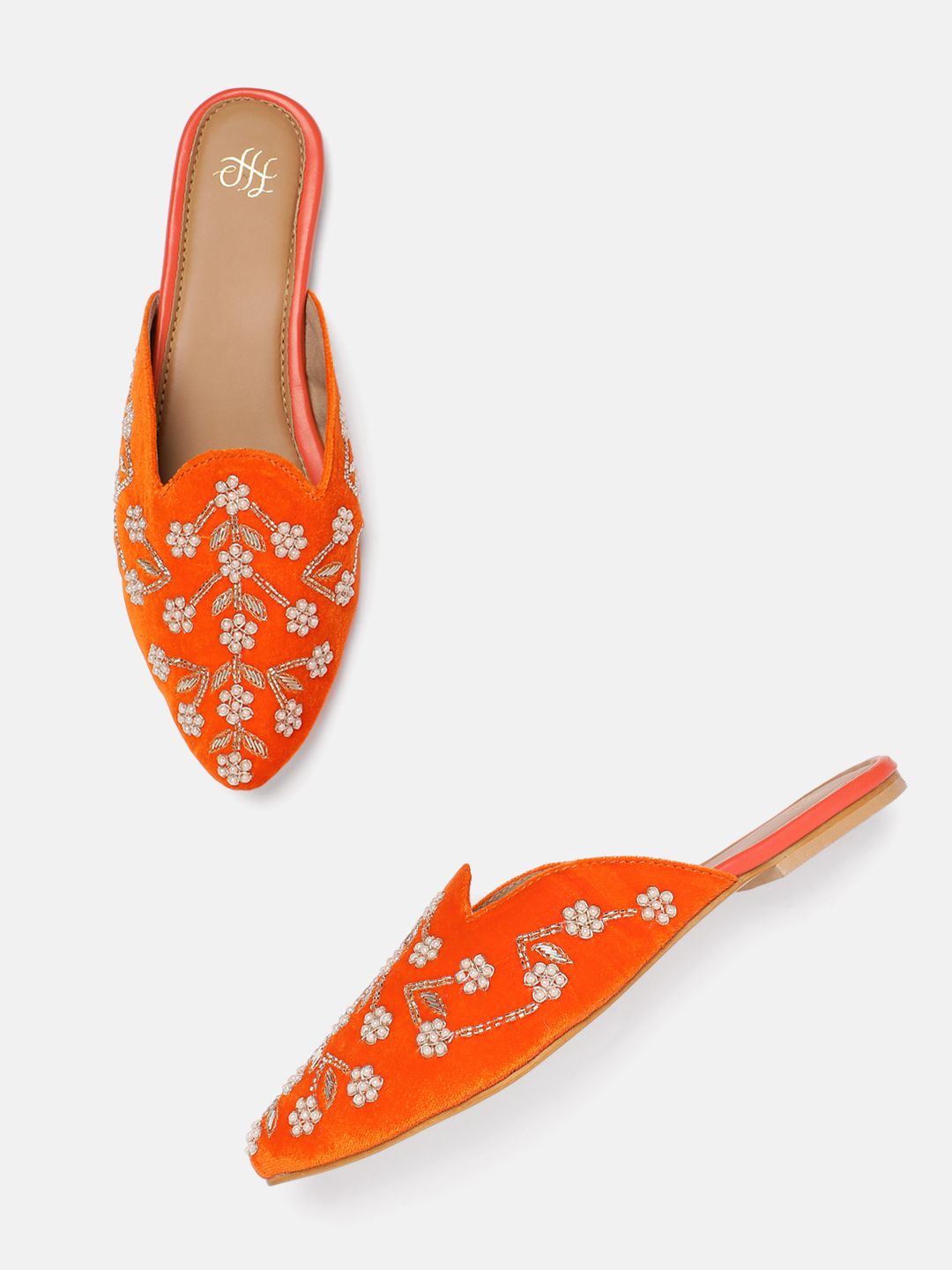 House of Pataudi Women Ethnic Embellished Mules