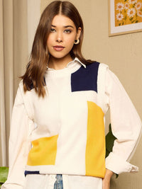 Berrylush Women Colourblocked Sleeveless Sweater Vest