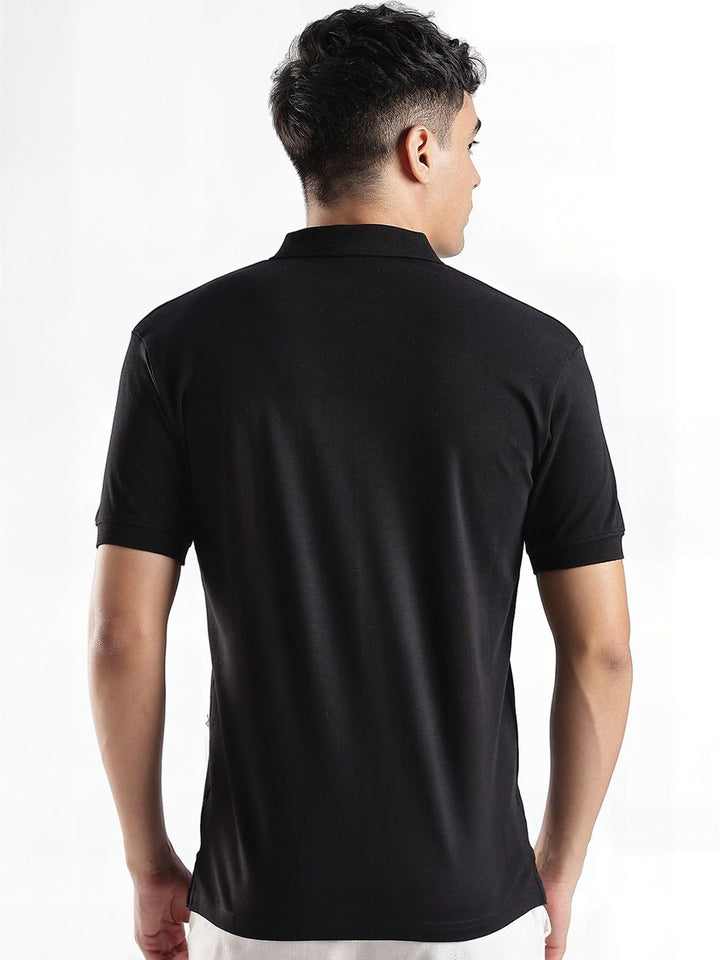 ADRO Abstract Printed Polo Collar Cotton T-shirt