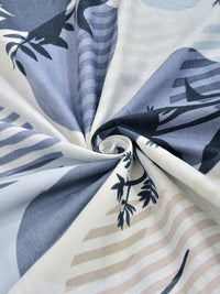 KLOTTHE Blue Floral Printed Dilengkapi 300 TC Double King Fine Bedsheet Dengan 2 Sarung Bantal