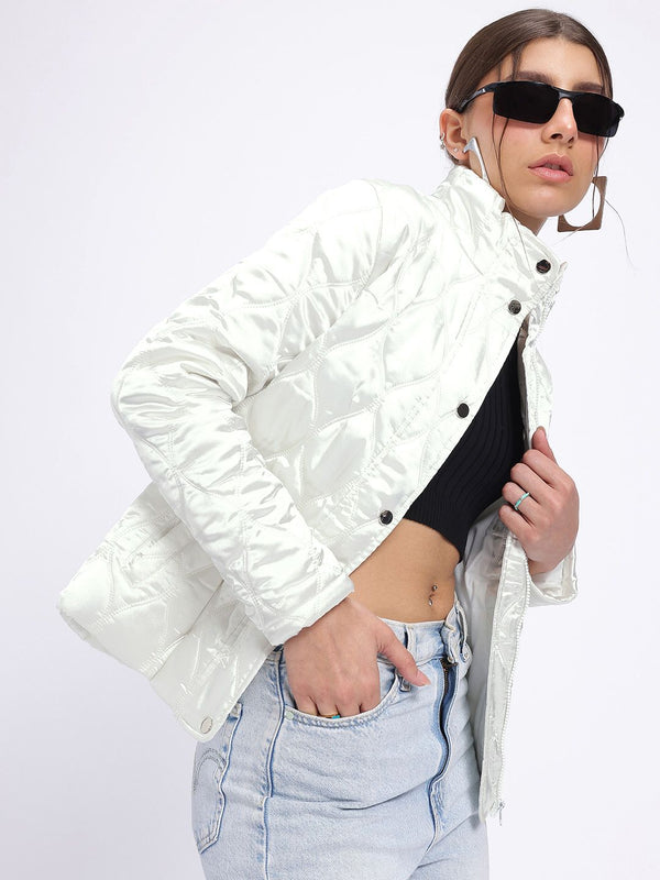 DressBerry Glossed Armor Quilted Jacket