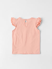 Nauti Nati Girls Printed Round Neck Short Sleeves Pure Cotton Top With Shorts