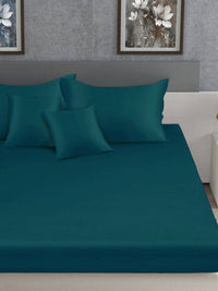 Myntra Elegant Homes Teal 400 TC Cadar dengan 2 Sarung Bantal