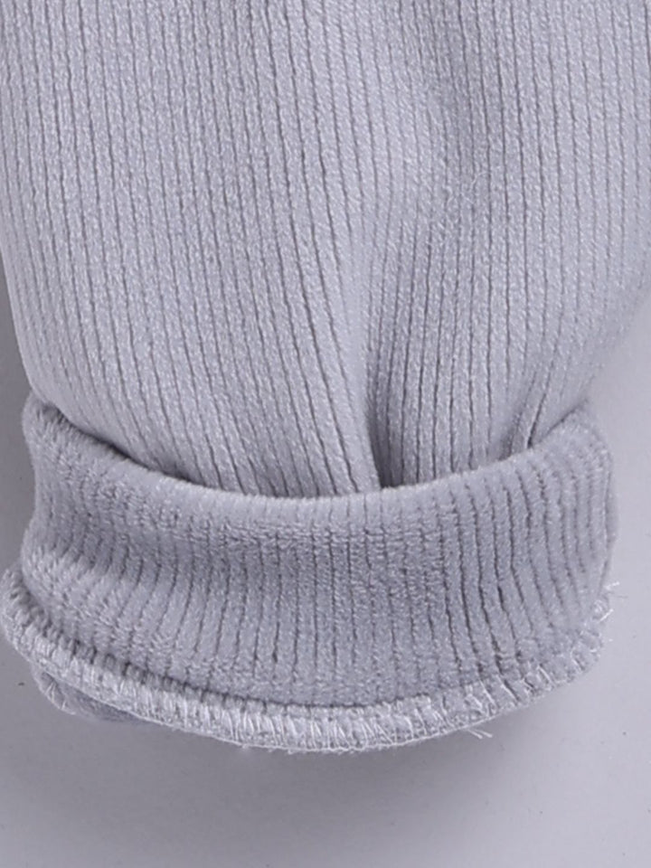 Moms Love Infant Boys Ribbed Velvet-Finish Pure Cotton Sweatshirt With Joggers