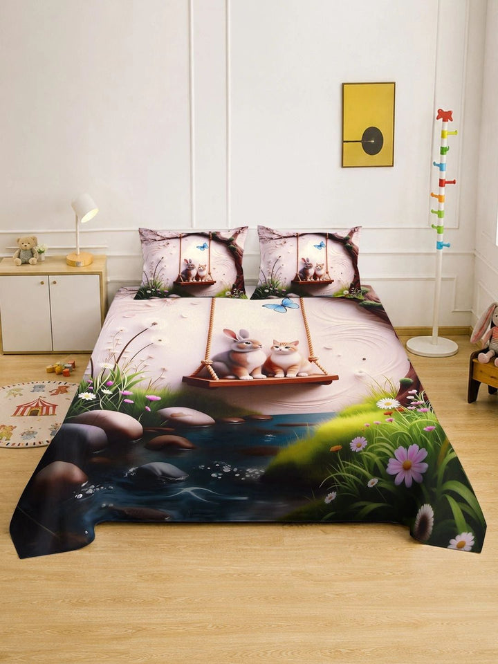 KLOTTHE Beige 400 TC Cadar Katil King dengan 2 Sarung Bantal
