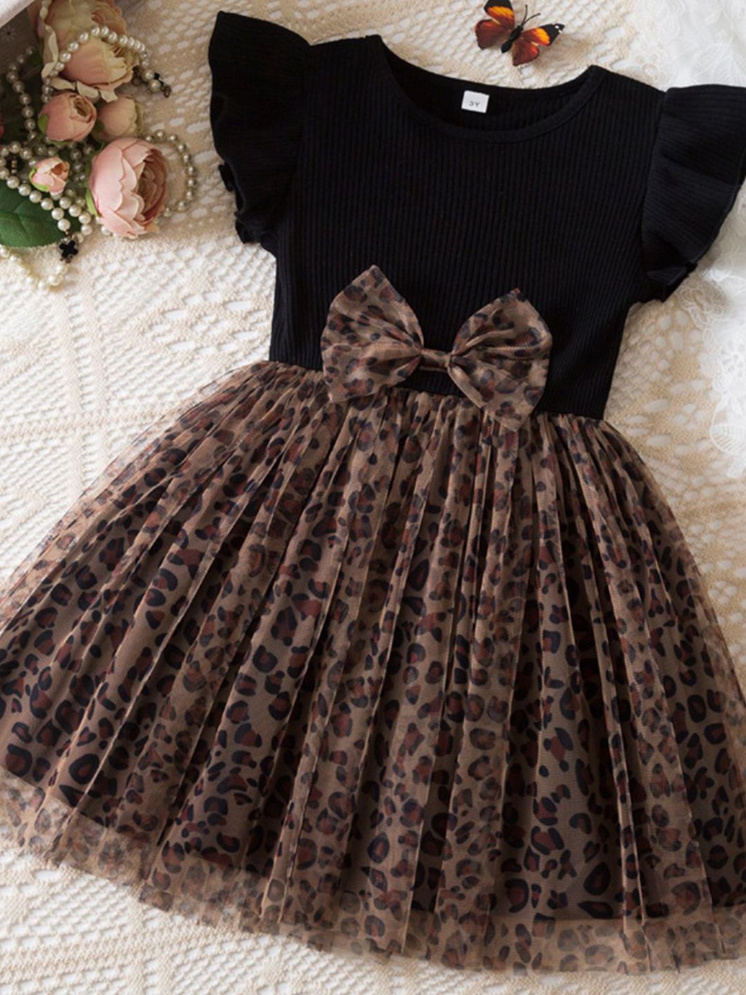 YK Floral Print Fit & Flare Dress