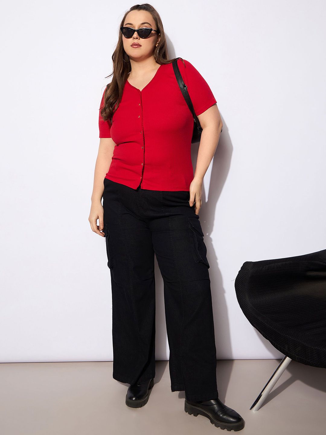 SASSAFRAS Curve Women Plus Size Shirt Style Top