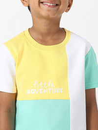 Nauti Nati Boys Colourblocked T-shirt with Shorts