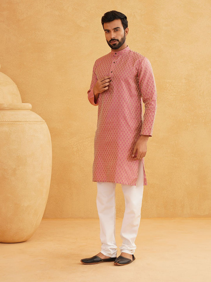 SOJANYA Motif Etnik Reka bentuk tenunan Kolar Jalur Kurta Lurus Dengan Churidar