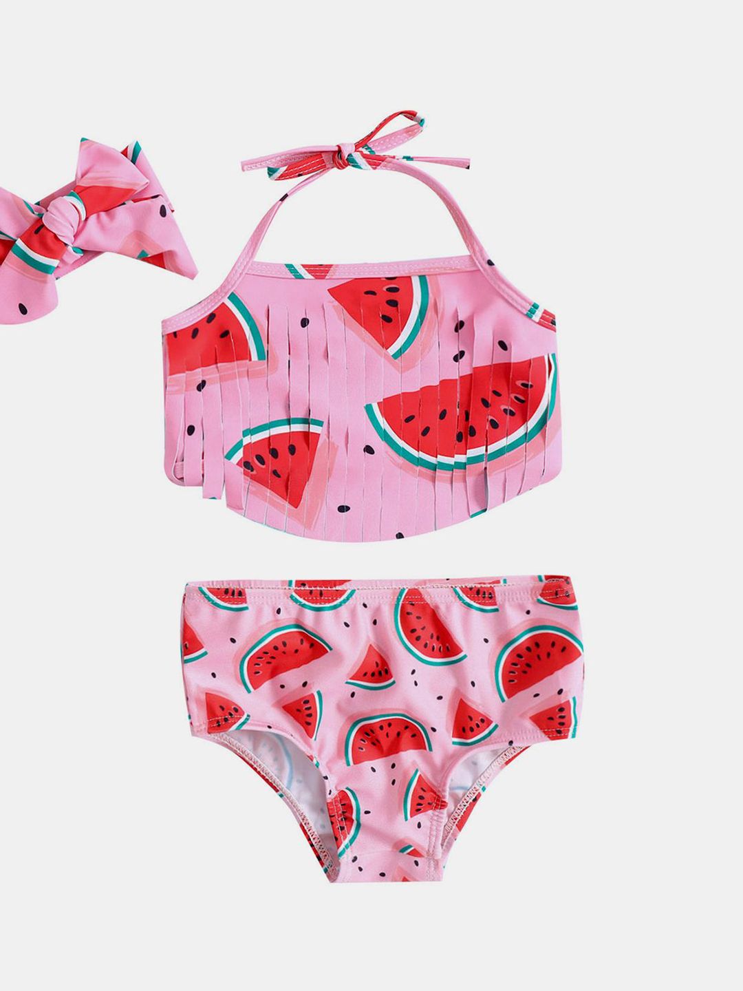 YK Infant Girls Printed Top & Briefs Swim Set
