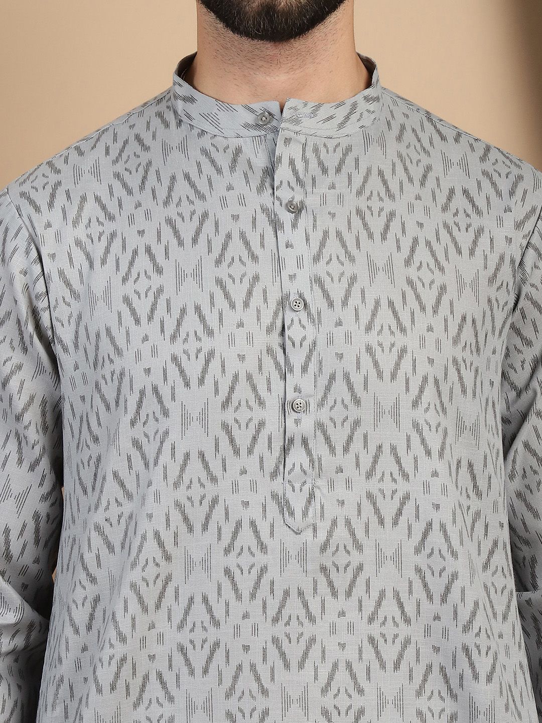 Anouk Geometric Printed Regular Pure Cotton Straight Kurta With Pyjamas