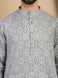 Anouk Geometric Printed Regular Pure Cotton Straight Kurta With Pyjamas