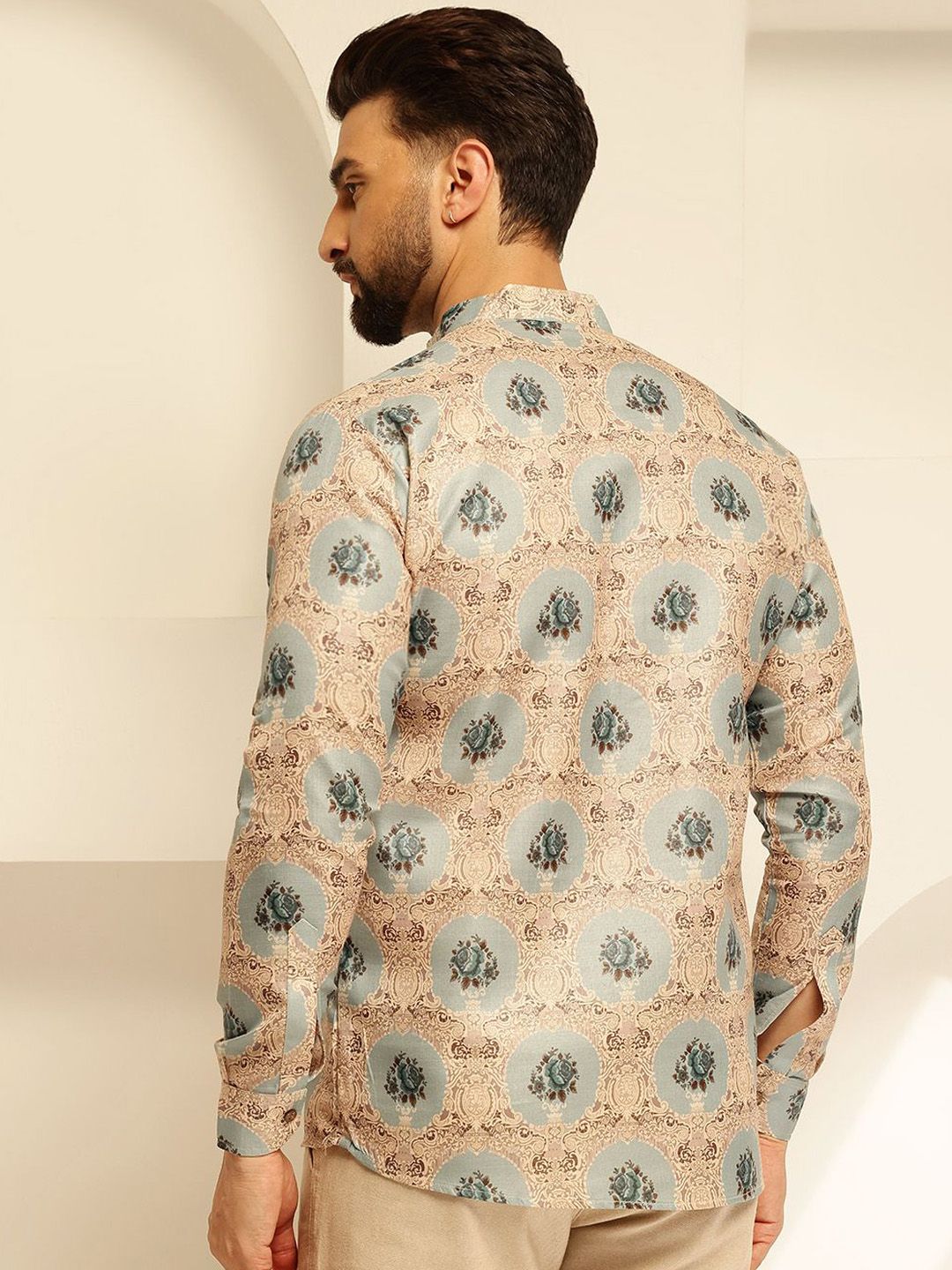 SOJANYA Floral Printed Cotton Straight Short Kurta