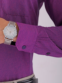 The Indian Garage Co. X Luxe Men Spread Collar Solid Slim Fit Formal Shirt