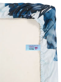 Myntra Elegant Blue Floral Printed Fitted 400 TC Single 7D Bedsheet & 1 Pillow Cover