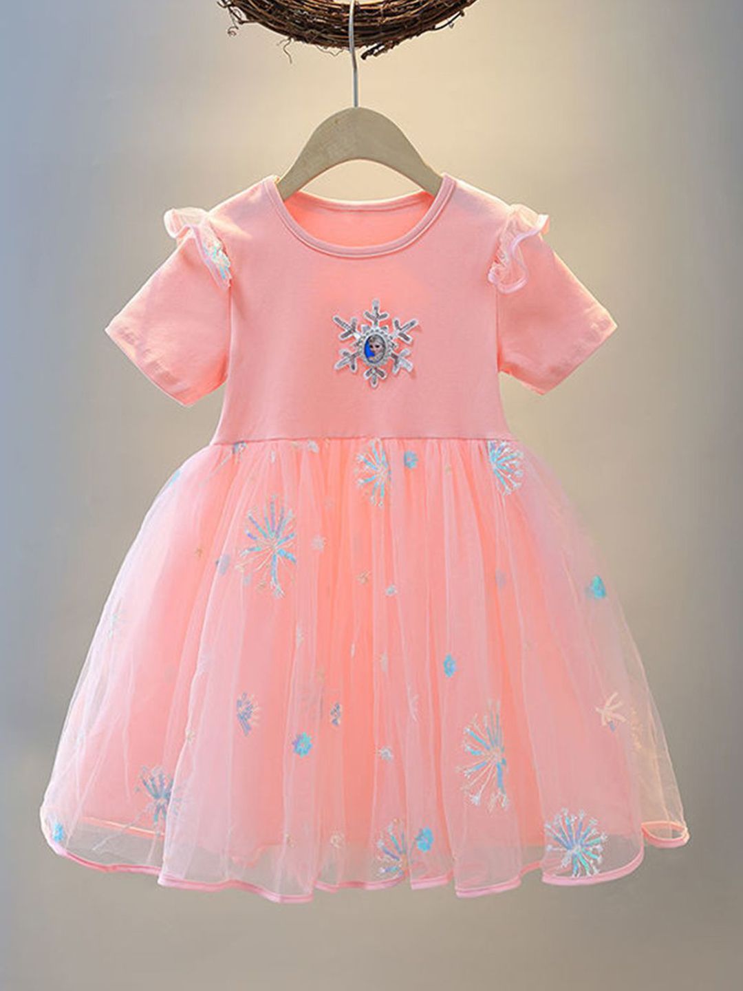 YK Embellished Fit & Flare Dress
