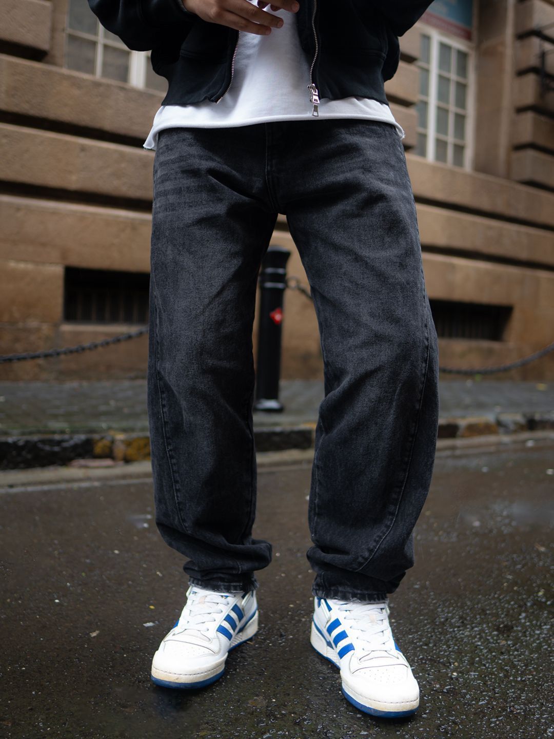 Powerlook Men Mid-Rise Baggy Fit Denim Jeans