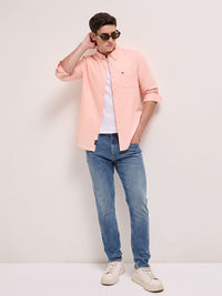 THE BEAR HOUSE Men Button-Down Collar Pure Cotton Slim Fit Casual Shirt