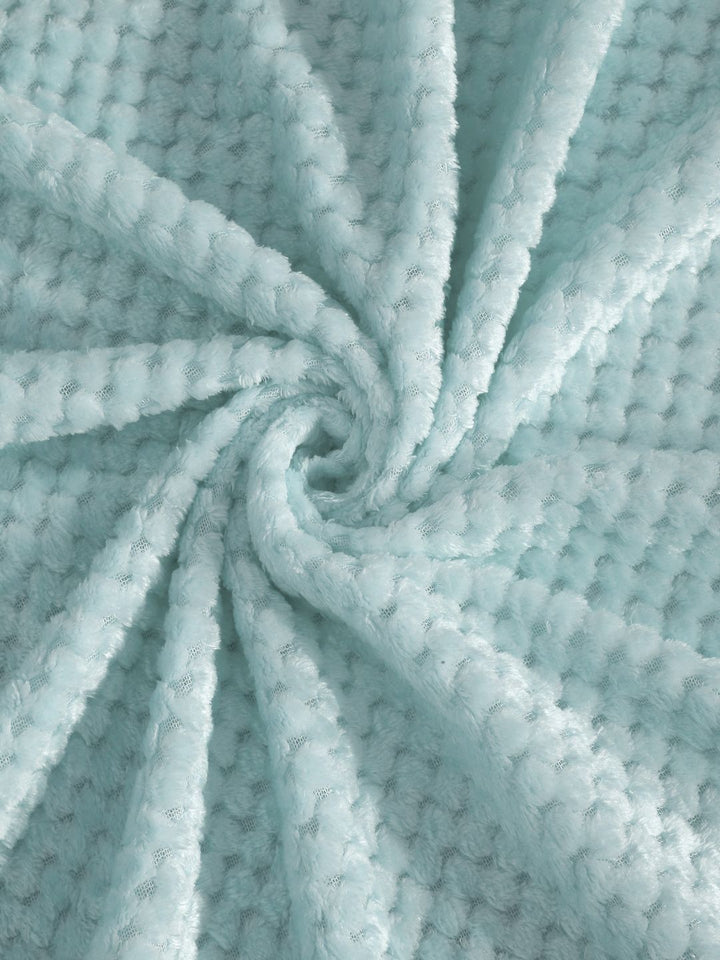 KLOTTHE Turquoise Blue Abstract 300TC Woolen Single Fitted Bedsheet & 1 Pillow Cover