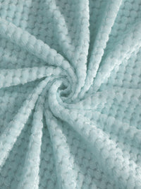 KLOTTHE Turquoise Blue Abstract 300TC Woolen Single Fitted Bedsheet & 1 Pillow Cover